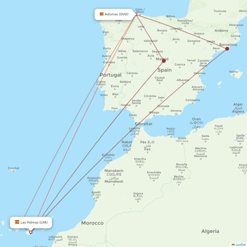 Binter Canarias flights between Las Palmas and Asturias