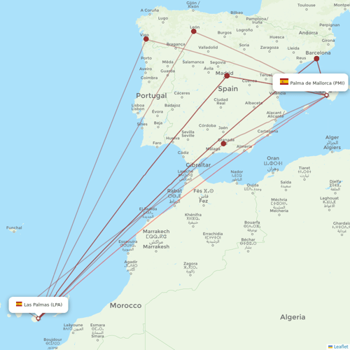 Binter Canarias flights between Las Palmas and Palma de Mallorca