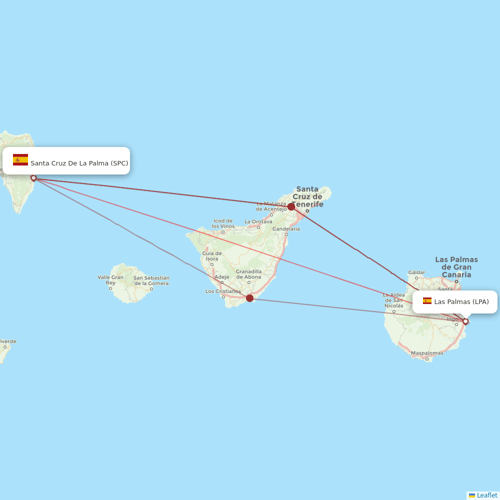 Binter Canarias flights between Las Palmas and Santa Cruz De La Palma