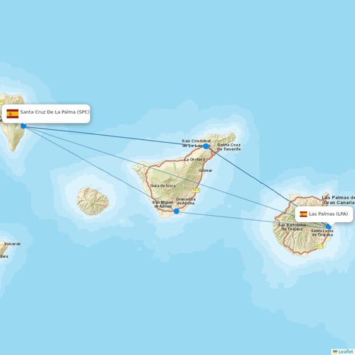 Binter Canarias flights between Las Palmas and Santa Cruz De La Palma