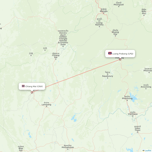 Lao Airlines flights between Luang Prabang and Chiang Mai