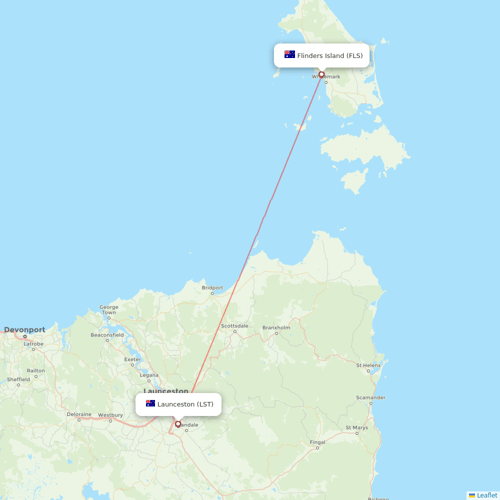 Sharp Airlines flights between Launceston and Flinders Island