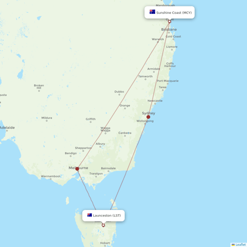 Bonza flights between Launceston and Sunshine Coast