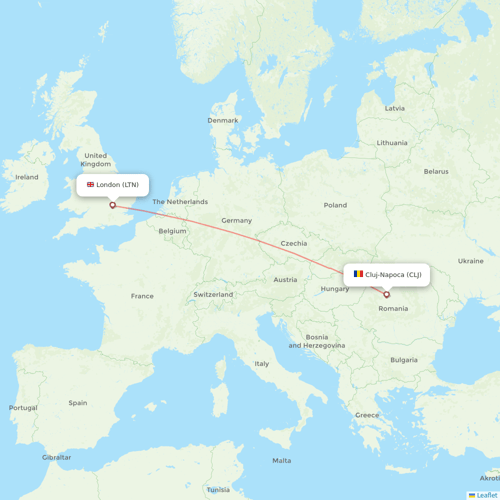 Wizz Air flights between London and Cluj-Napoca