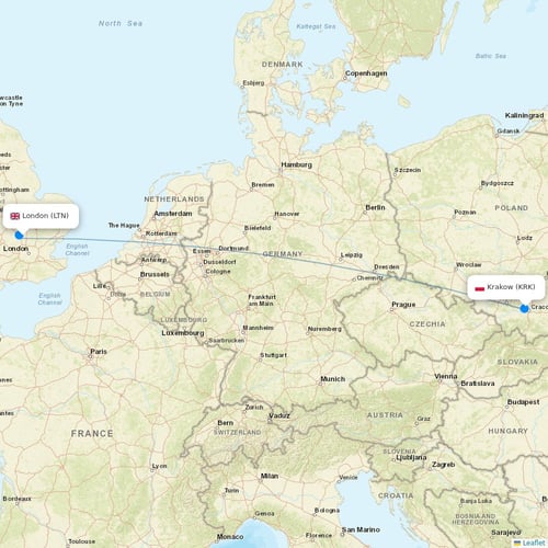 Wizz Air flights between London and Krakow