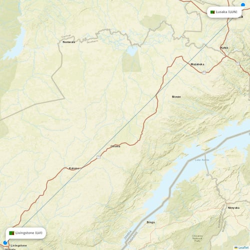 Naysa flights between Lusaka and Livingstone