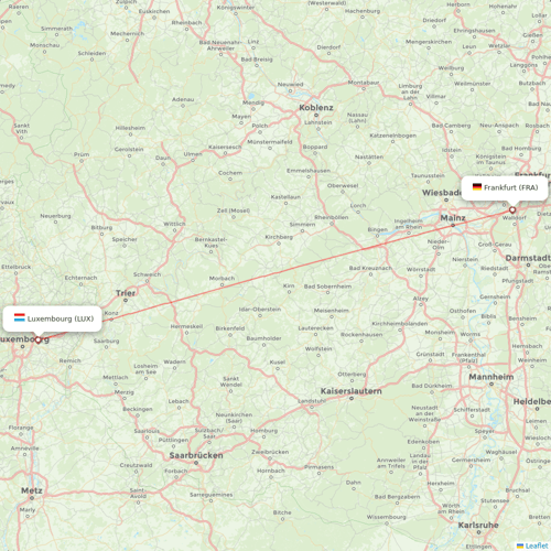 Air Dolomiti flights between Luxembourg and Frankfurt