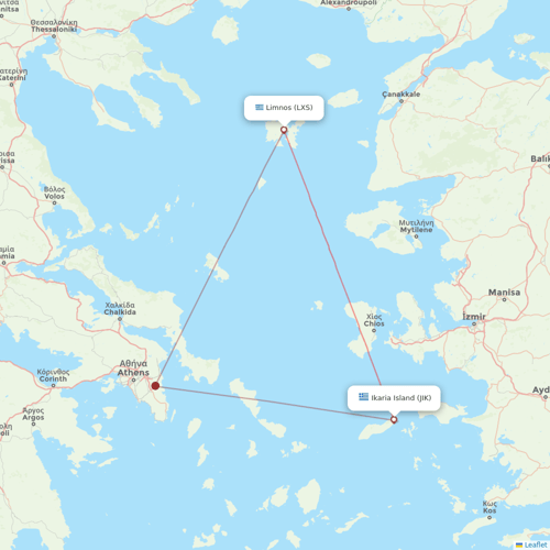 Olympic Air flights between Limnos and Ikaria Island