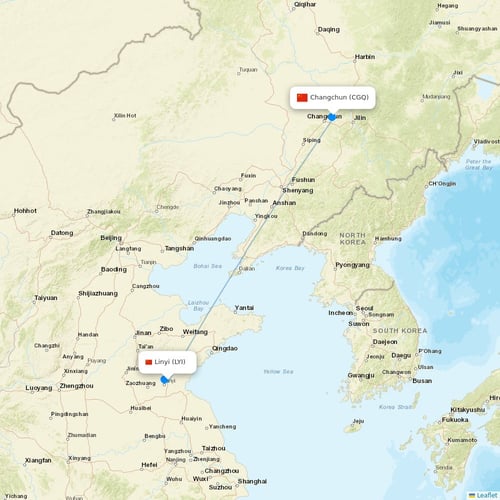 Loong Air flights between Linyi and Changchun