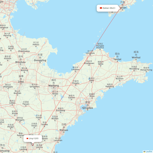 Chongqing Airlines flights between Linyi and Dalian