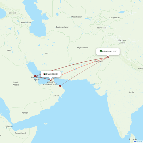 flydubai flights between Faisalabad and Dubai