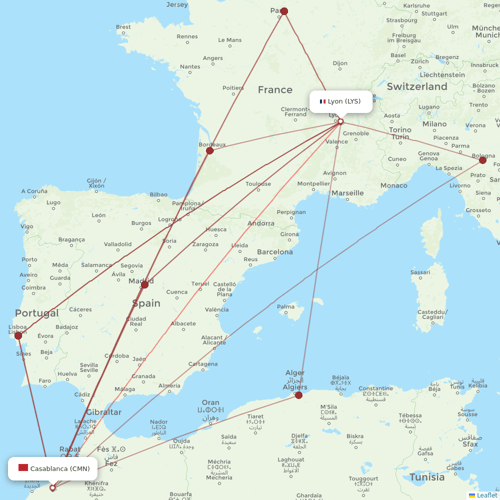Air Arabia Maroc flights between Lyon and Casablanca