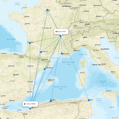 Air Algerie flights between Lyon and Oran