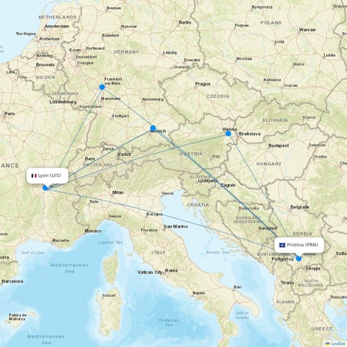 ASL Airlines France flights between Lyon and Pristina