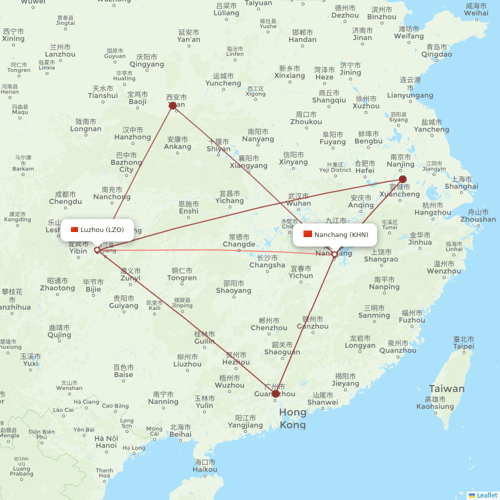 Jiangxi Airlines flights between Luzhou and Nanchang