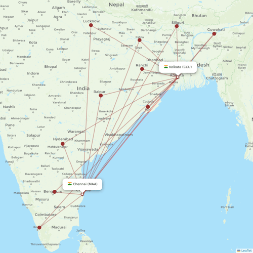 Air India Express flights between Chennai and Kolkata
