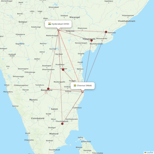Air India flights between Chennai and Hyderabad
