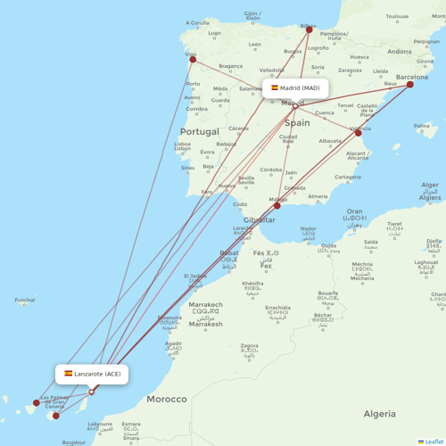 Iberia Express flights between Madrid and Lanzarote