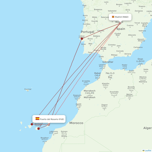 Iberia Express flights between Madrid and Puerto del Rosario