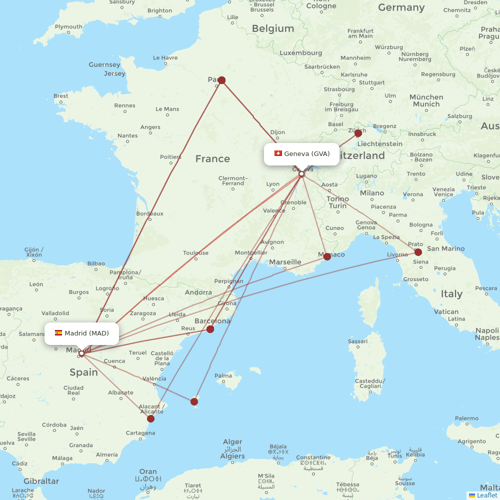 Iberia flights between Madrid and Geneva