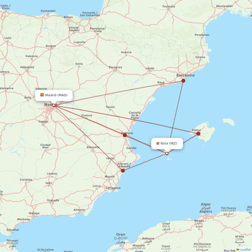 Air Europa flights between Madrid and Ibiza