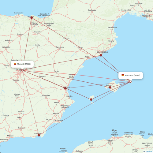 Iberia Express flights between Madrid and Menorca