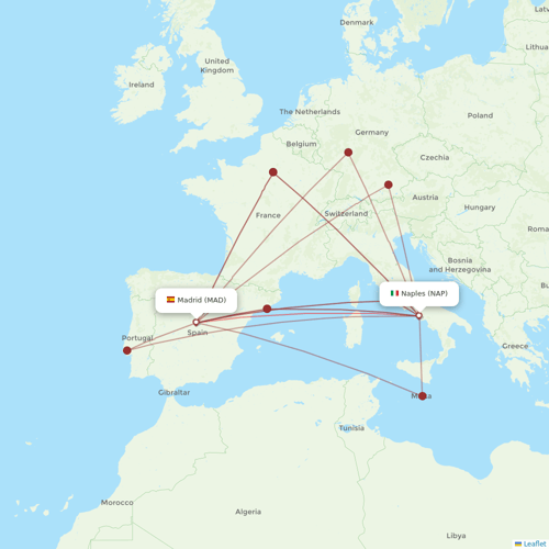 Iberia Express flights between Madrid and Naples