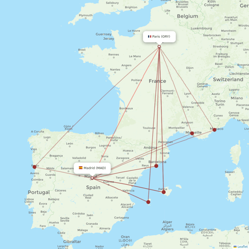 Transavia France flights between Madrid and Paris