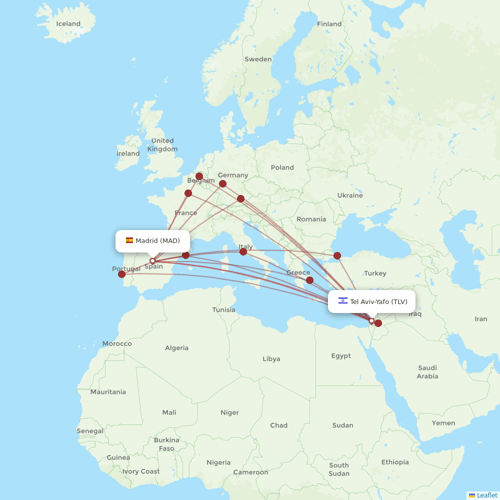 Iberia Express flights between Madrid and Tel Aviv-Yafo