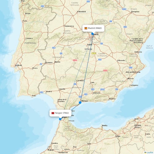 Air Arabia Maroc flights between Madrid and Tangier
