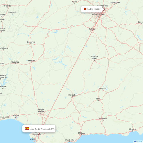 Iberia flights between Madrid and Jerez De La Frontera