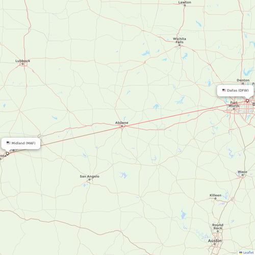 American Airlines flights between Midland and Dallas