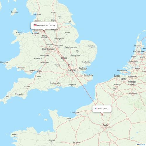 Ryanair UK flights between Manchester and Paris