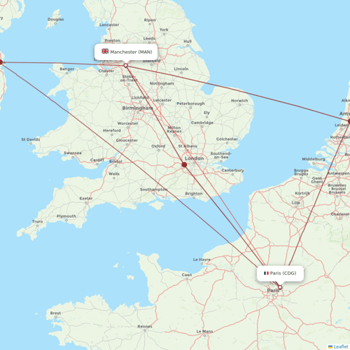 easyJet flights between Manchester and Paris