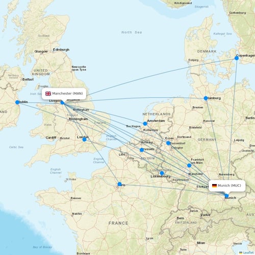 Med View Airlines flights between Manchester and Munich