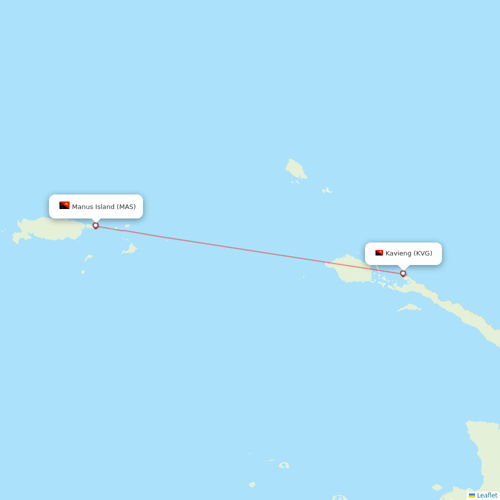 Air Niugini flights between Manus Island and Kavieng