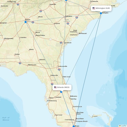 Xtra Airways flights between Orlando and Wilmington