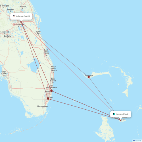 Bahamasair flights between Orlando and Nassau