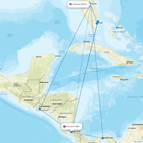 Volaris Costa Rica flights between Orlando and San Jose