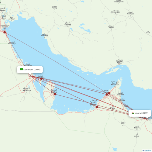 Oman Air flights between Muscat and Dammam