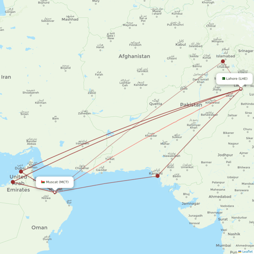 Primera Air Scandinavia flights between Muscat and Lahore