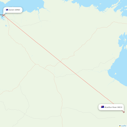 Airnorth flights between Mcarthur River and Darwin