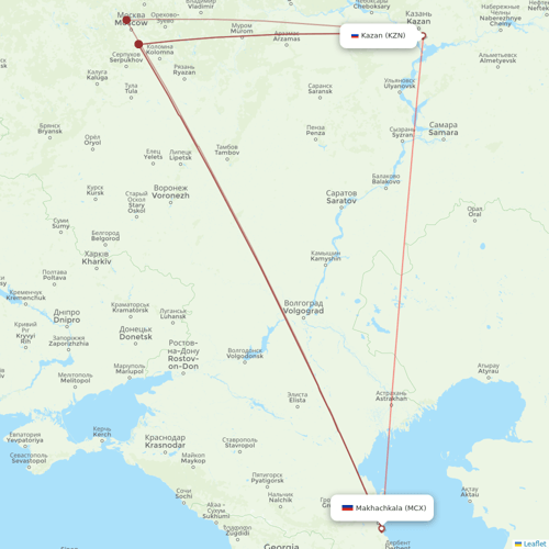 Nordwind Airlines flights between Makhachkala and Kazan