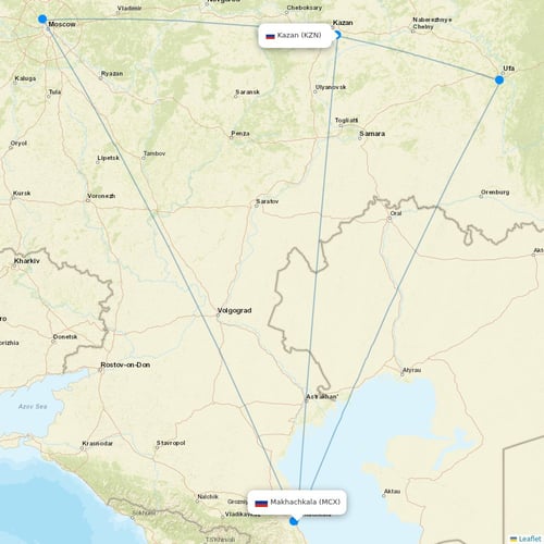 Nordwind Airlines flights between Makhachkala and Kazan