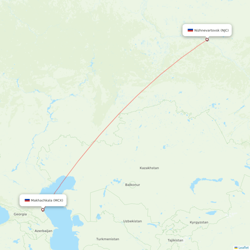 Red Wings flights between Makhachkala and Nizhnevartovsk