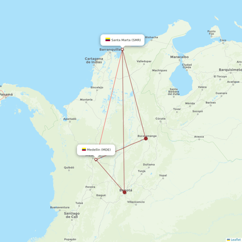 JetSMART flights between Medellin and Santa Marta