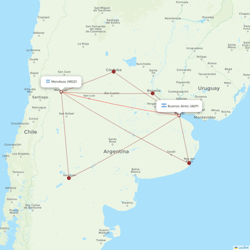 JetSMART flights between Mendoza and Buenos Aires