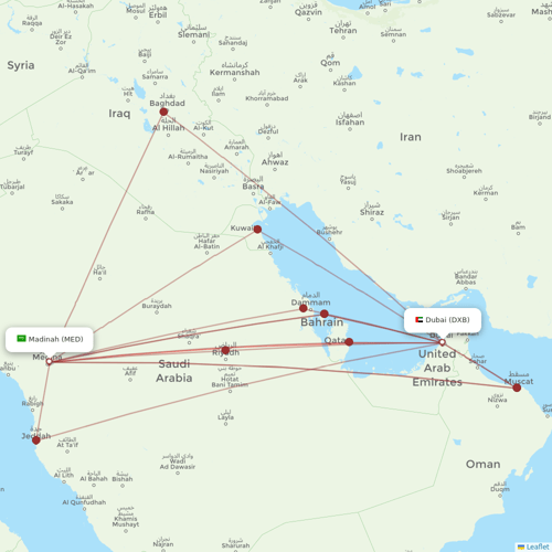 flydubai flights between Madinah and Dubai