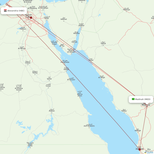 Nesma Airlines flights between Madinah and Alexandria
