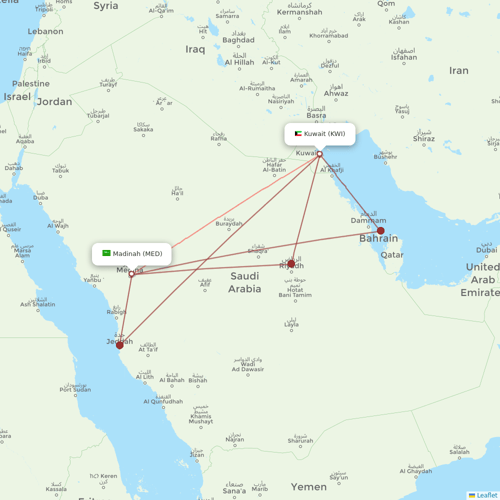 Jazeera Airways flights between Madinah and Kuwait